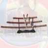 Set 3 espadas Tsuba Pavo Real Marron